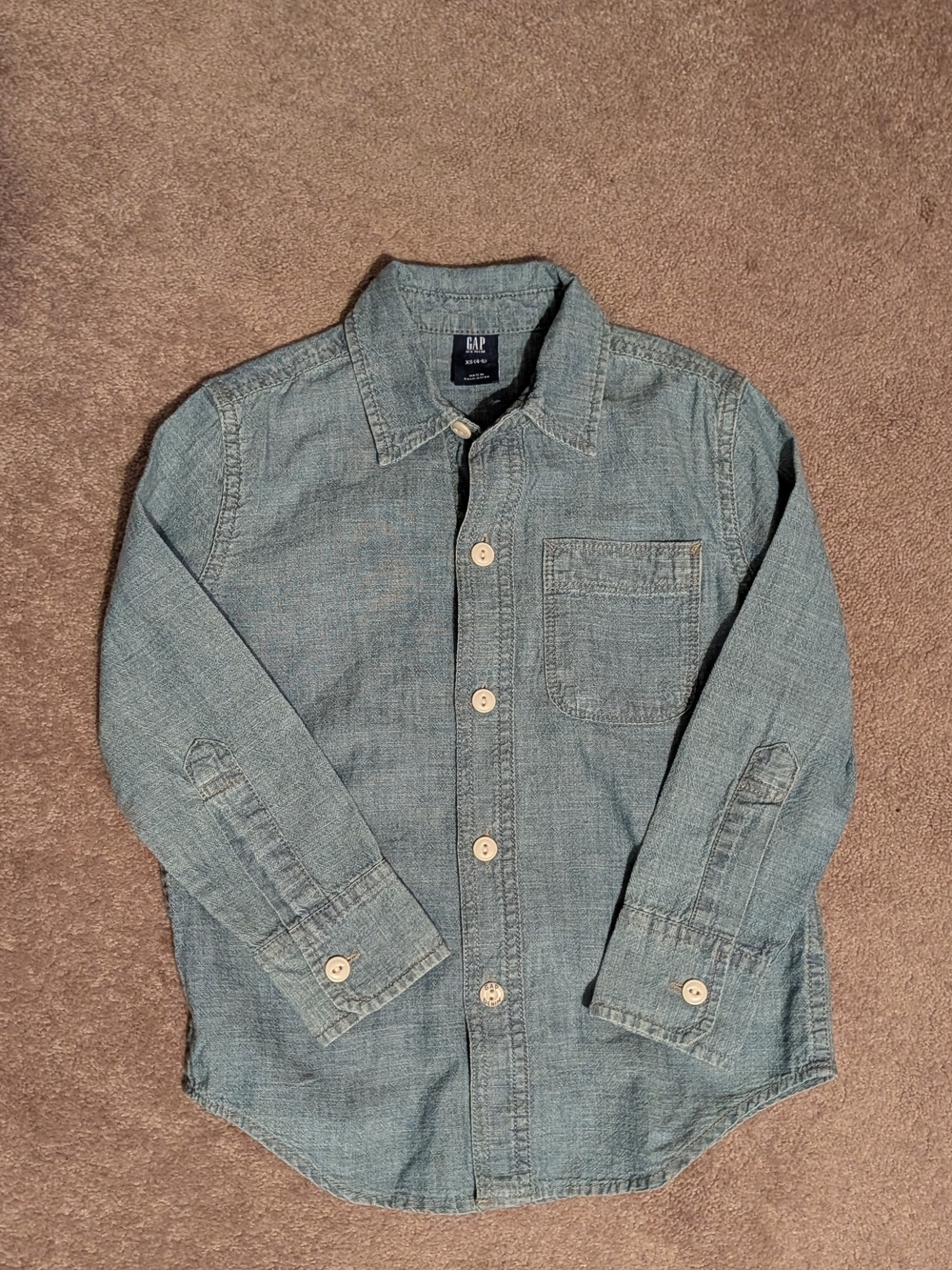 GAP Boys Light Blue Denim Button-Down Shirt